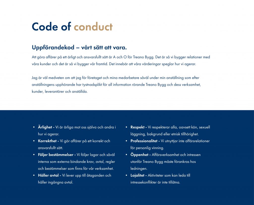 Gyllene Boken och Code of Conduct